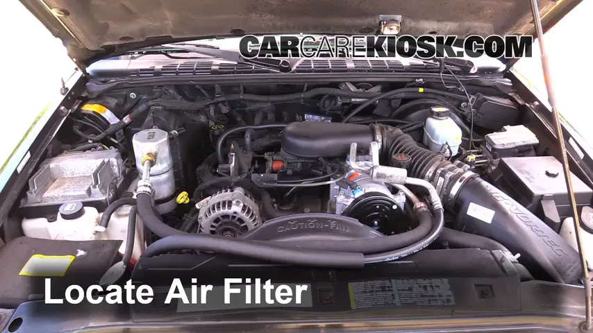 2002 Chevrolet S10 LS 4.3L V6 Crew Cab Pickup (4 Door) Air Filter (Engine) Replace